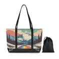 thumbnail image 7 of FORMRS Canvas Laptop Tote Bag for Women with 15.6" Computer Compartments Shoulder Handbag, Colorful Road at Night, 7 of 7