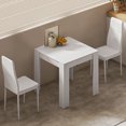 thumbnail image 2 of HOMCOM Ensemble de Table à Manger pour 2, Table de Cuisine Carrée et Chaises en PU, Blanc, 2 of 10