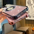 thumbnail image 7 of Compatible with iPhone 14 Pro Max Case MagSafe Glitter Cute Bling Plating Luxury Cutout Visible Logo Camera Protection Phone Cases Compatible with Magnetic for Women Girls 6.7" - Pink, 7 of 7