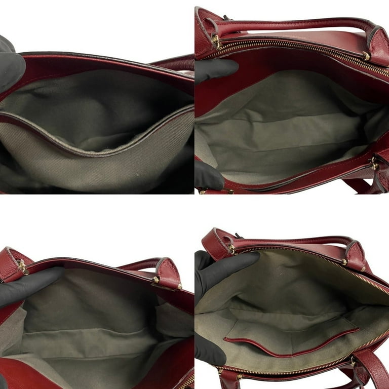 Pre-Owned CARTIER C de SM Leather 2-way Shoulder Bag Handbag Tote 