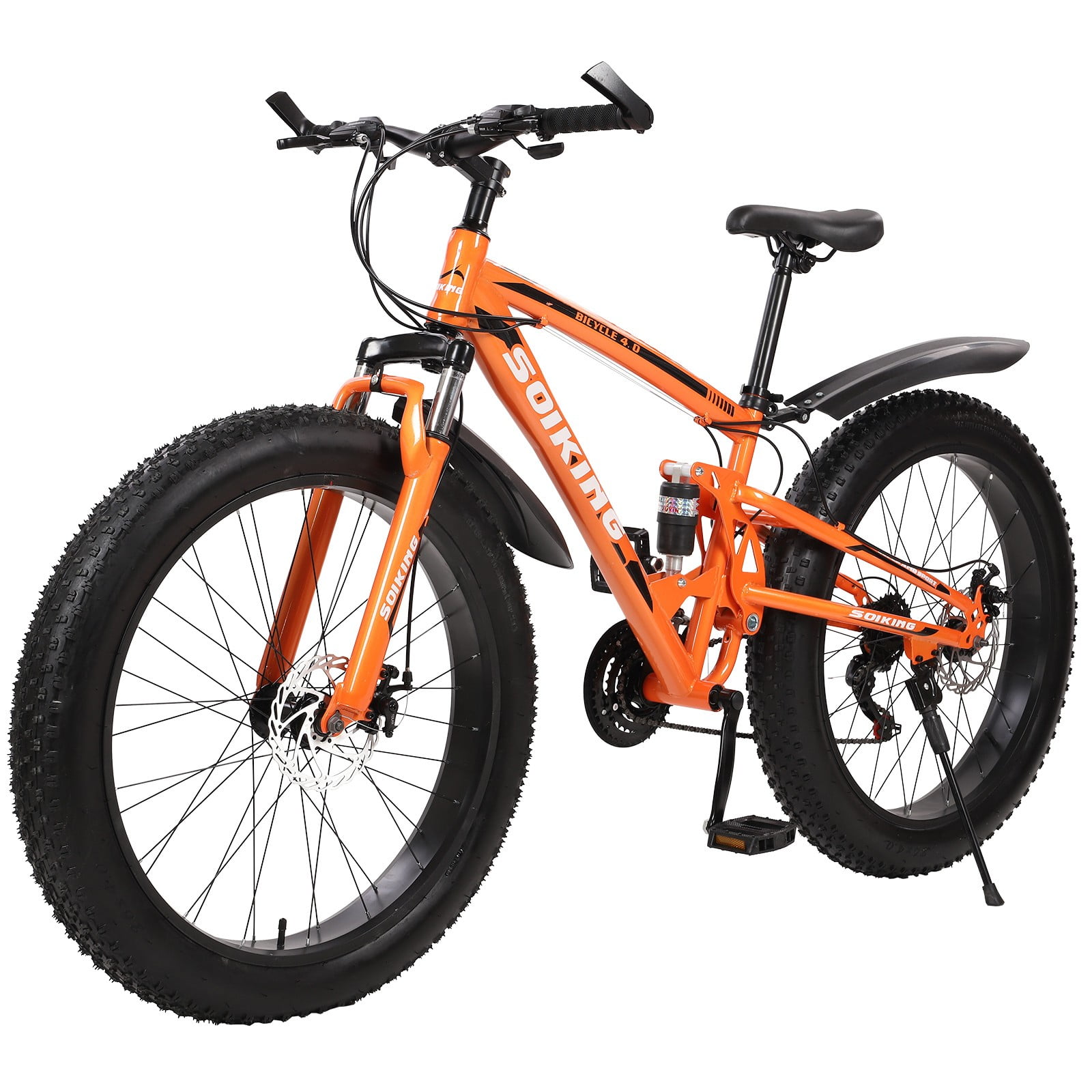 26" 21 Speed 4.0 Fat Tire Mountain Bike Snow Bicycle Grass Sand Fatbike Mens 