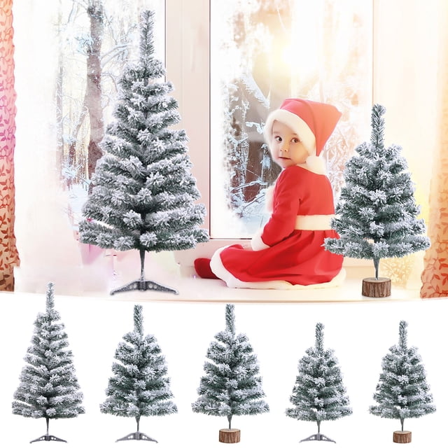 Flocked Artificial Christmas Tree Customizable Holiday Decor for Home, Easy Assembly & Needle-Free Storage