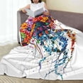 thumbnail image 6 of Pofeuu Colorful Floral Jellyfish Print Ultra-Soft Micro Fleece Blanket,for Bed Or Sofa,All Season Throw Blankets Flannel Blanket-50"x40", 6 of 7