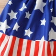 thumbnail image 5 of Wxirdiow Dresses for Girls Baby Girls 4th of July Outfit American Flag Dress Toddler Red White and Blue Patriotic Dresses and Hair Band Blue Size,18-24 Months, 5 of 8