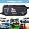 thumbnail image 1 of 1.5A Motorcycle Battery Battery Charging Tool Maintainer for Car Motorcycle with LED Display, 1 of 7