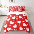 thumbnail image 2 of Homewish Lovely Heart Loves 7 Pieces Bedding Comforter Set,Romantic Valentine'S Day Full Bedding Set,White Red Fitted Sheet Flat Sheet For Girls Kids,Breathable Home Decor Reversible, 2 of 8