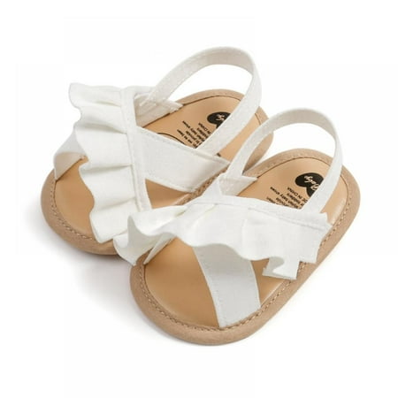 

Baby Girls Sandals Summer Wedding Dress Flats Shoes Infant Newborn Crib Footwear First Walkers Prewalkers
