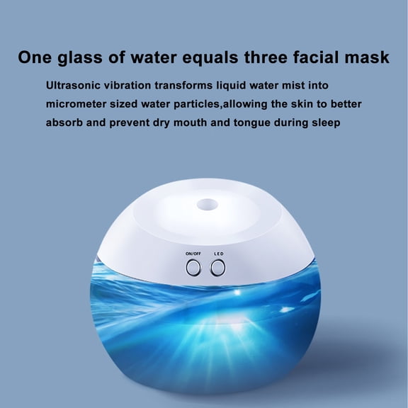 300ml Mini Humidifier for Bedroom & Car – Portable Cool Mist Desktop Humidifier with Auto Shut-Off & Blue Night Light – 2-in-1 Humidifier & Diffuser