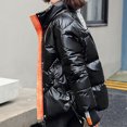 thumbnail image 5 of Augper Women's Winter Fashion Short Glossy Loose Stand Collar Cotton Jacket Coat, 5 of 9