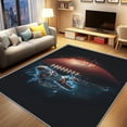 thumbnail image 3 of Football Area Rug, American Football Sports Man Cave Indoor Throw Rugs, Low Pile Easy Clean Mats, Washable Stain Resistant Entry Carpet for Floor Bedside Entrance 4x5ft, 3 of 6