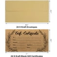 thumbnail image 2 of 24 Pcs Blank Gift Certificates Kraft Certificate Cards with 24 Pcs Envelopes for Business Salon Restaurants Spa Christmas Birthday, 3.5 x 7, 2 of 7