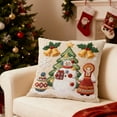 thumbnail image 4 of Cinvoph 18"x18" Embroidered Christmas Throw Pillow Covers Linen Festive Xmas New Year Holiday Decorative Pillow Cases for Couch Sofa Bed Chair Living Room Party Winter Home Decoration, 4 of 6