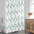 thumbnail image 3 of Chevron Stripe Shower Curtain for Bathroom Shower Curtain Set with 12 Hooks Waterproof Fabric Bath Curtain for Bathtub Restroom Decor, 72 X 72 in, 3 of 6