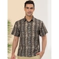 thumbnail image 2 of Unique Bargains Men's Leopard Print Short Sleeves Summer Animal Printed Shirts Snake Print S, 2 of 6