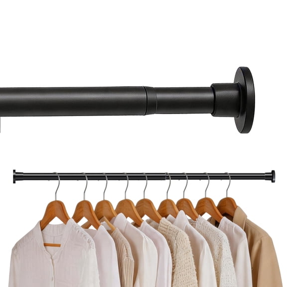 Tension Closet Curtain Rod, 43.3‑78.7 Inch No Drill Adjustable Spring Tension Rod, Non Slip Heavy Duty Hanging Rod for Closet Storage, Window Curtain, Bathroom Shower, Laundry Room