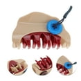 thumbnail image 2 of Unique Bargains 1 Pc Fashionable Button Design Hair Clips for Home Beige Red, 2 of 5