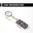 thumbnail image 4 of Goofa Colorful Mushrooms Printed Rectangular Metal Keychain Bag Charm Floral Charm for Purse Keys Metal Keyring Gift for Women Accessories, 4 of 7
