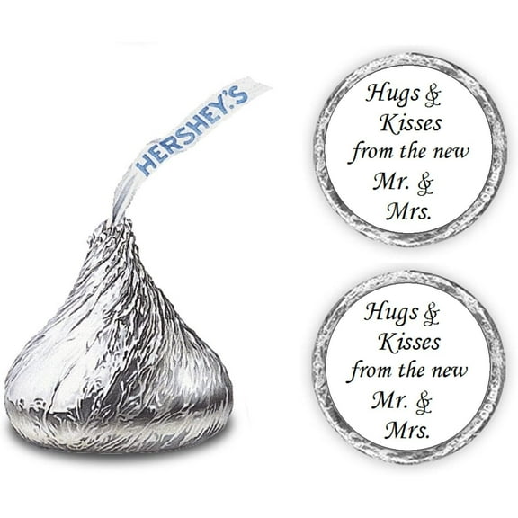 324 Hugs and Kisses from the new Mr. & Mrs. Kiss Wedding Stickers, Chocolate Drops Labels Stickers For Weddings, Bridal Shower Engagement Party Decorations, Party Favors Decor For Kisses