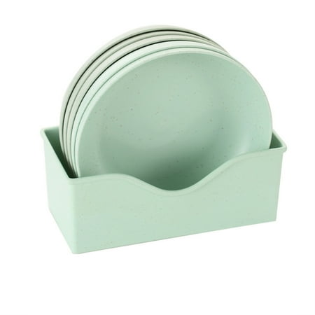 

Fruit Plate Tray Multipurpose Salad Dish Eco Friendly Kitchen Dinner Plate for Household(Green 5 Round Plate Base )