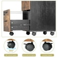 thumbnail image 3 of Ktaxon 2-Drawer Rolling Wood File Cabinet with Lock, Portable Vertical Mobile Wooden Storage Filing Cabinet for Home Office,Rustic Brown and Black, 3 of 11