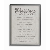 Stupell Industries Marriage Promise Novelty Painting Black Framed Art Print Wall Art, 11 x 14