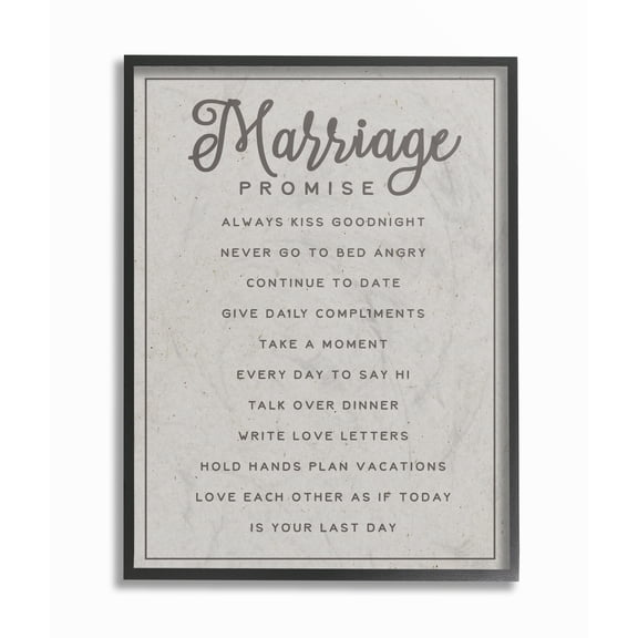 Stupell Industries Marriage Promise Novelty Painting Black Framed Art Print Wall Art, 11 x 14