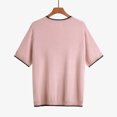thumbnail image 5 of Fesfesfes Womens T Shirts Women's English Style Thin Tops V-neck Ice Silk Casual Versatile Short Sleeved Knit T-shirt Short Sleeved V-neck Tops/shirt Tops for Women Casual Spring 6(M), 5 of 8