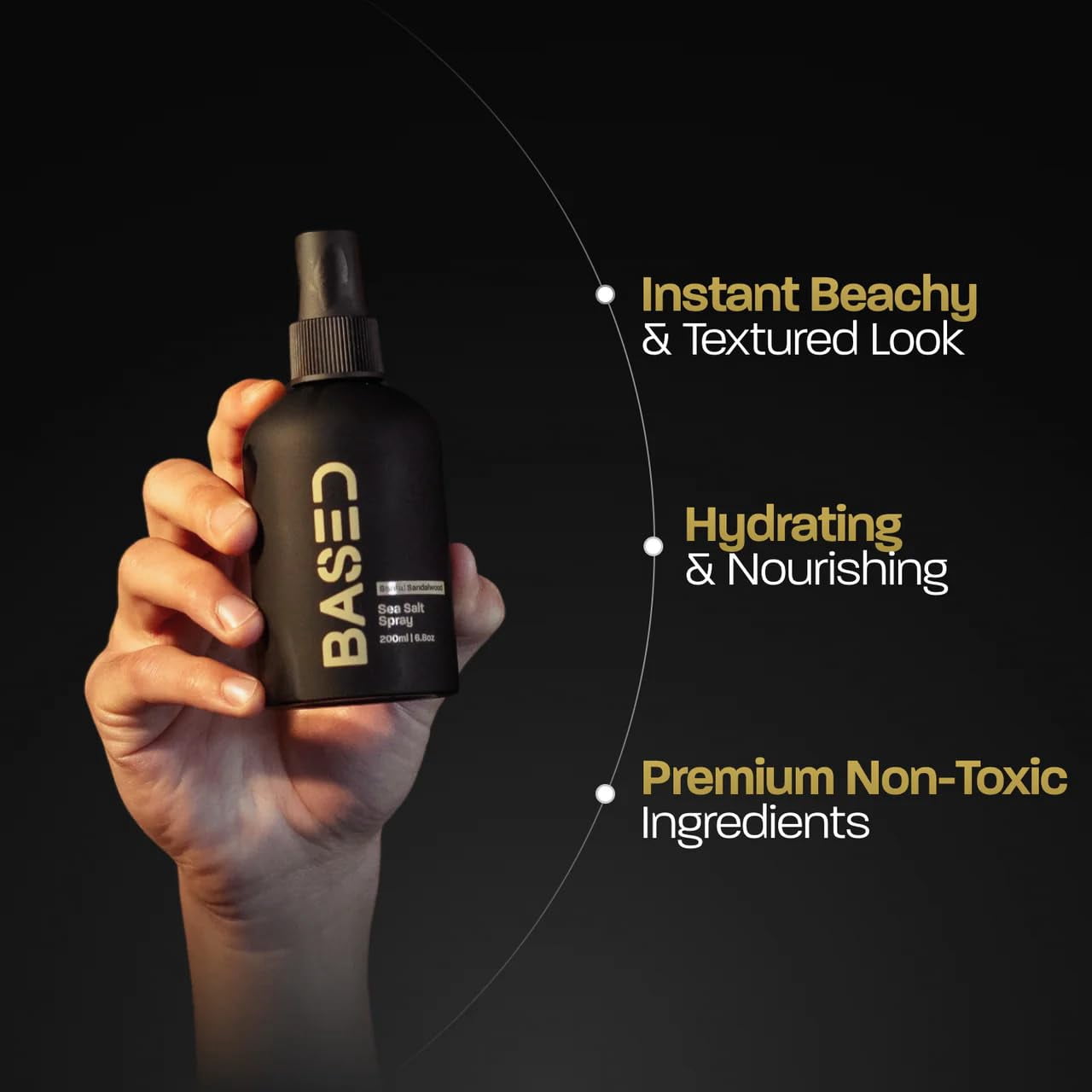 BASED BODYWORKS Sea Salt Spray for Hair Volumizing & Texturizing - Infused with Kelp & Vitamin B5 - Light Non-Greasy Formula - Paraben Sulfate Phthalate Free - 6 oz Makeup Organizers