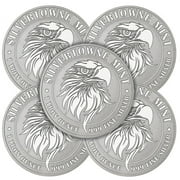 GENERIC Lot of 5 - 1 Troy oz Mighty Eagle .999 Fine Silver Round