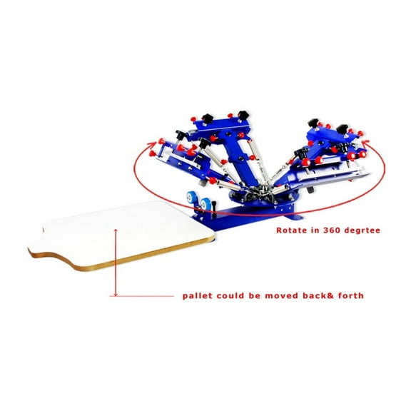 Techtongda 4 Color 1 Station Silk Screen Printing Press Fine Tuning T-shirt Micro-registration Screen Printer #006522