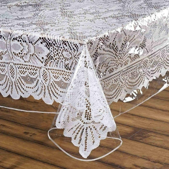 Clear Square Plastic Vinyl Tablecloth Waterproof Wipeable or Table Cover Linens Wedding Party Decorations