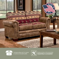 American Furniture Classics Microfiber Sierra Lodge Loveseat in Brown