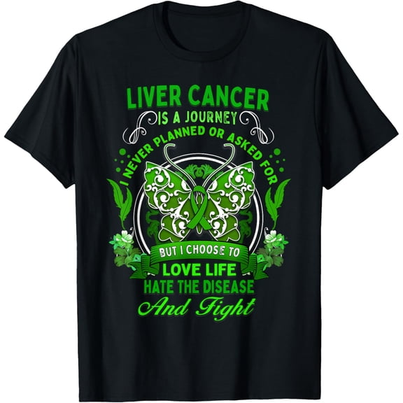 Liver Cancer Awareness Butterfly Green Ribbon Fighter Womens T-Shirt