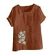 thumbnail image 4 of Túnica de Manga Corta Tops para las Mujeres Océano Pescado Impreso Blusa, Ropa Casual Ver Botón Arriba Camiseta, 4 of 4