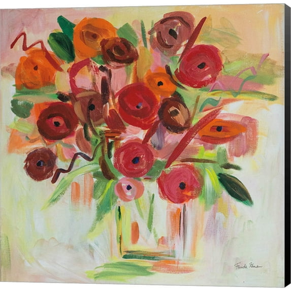 Poppy Burst by Farida Zaman, Canvas Wall Art