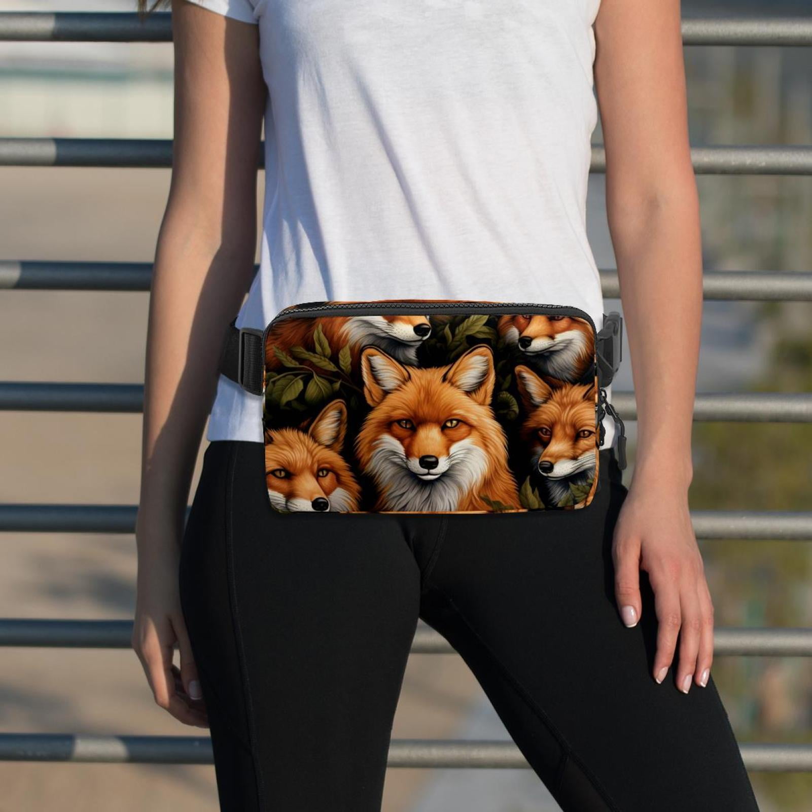 Fox Running Belt Fanny Packs Waist Packs with Extension Strap Unisex Lightweight Adjustable