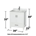 thumbnail image 3 of Wyndham Collection Sheffield 30" Solid Wood Single Bathroom Vanity in White, 3 of 3