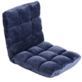 thumbnail image 4 of ZENY 14-Level Adjustable Folding Floor Chair, Reclining Lazy Sofa Chair with Padded Cushion, Gaming Lounge Chair for Living Room, Bedroom and Reading, Navy Blue, 4 of 14