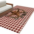 thumbnail image 6 of Star Plaid Area Rug 4x6 Washable Rug Non Slip Vintage American Country Berry Red Brown Large Area Rug Indoor Floor Carpet for Entryway Bedroom Kitchen Living Room Home Office Dining Room Nursery, 6 of 8