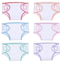 RSG 6 Pcs Baby Doll Diapers for 12-15 Inch Dolls, Reusable & Washable Doll Underwear Fits Newborn Baby Dolls, Pretend Play Accessories for Toddlers Girls