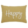 thumbnail image 2 of VCNY Home Happy 14" x 20" Ochre Sentiment Embroidered Cotton Decorative Pillow, 2 of 5