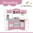 thumbnail image 3 of Honeyjoy Ensemble de Cuisine d'Angle avec Machine à Café Four Micro-Ondes Machine à Laver Rose, 3 of 10