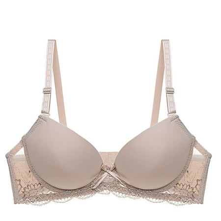 LLYWEY Push up Bras for Women on Clearance Bra No Underwire Ladies Nursing Bra Style-806 Women Padded Bra Feature Adult Female Sport Sports Bras Beige 38B
