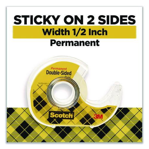 Double-Sided Permanent Tape in Handheld Dispenser, 1" Core, 0.5" x 500", 6/Pack | Bundle of 5