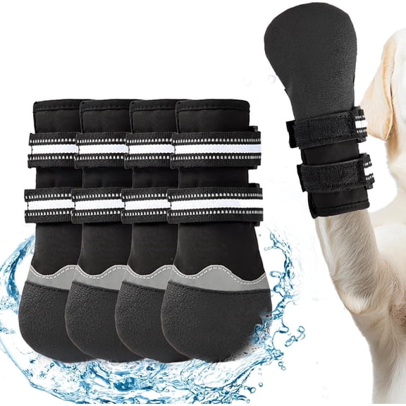 Waterproof Dog Socks, Black,L