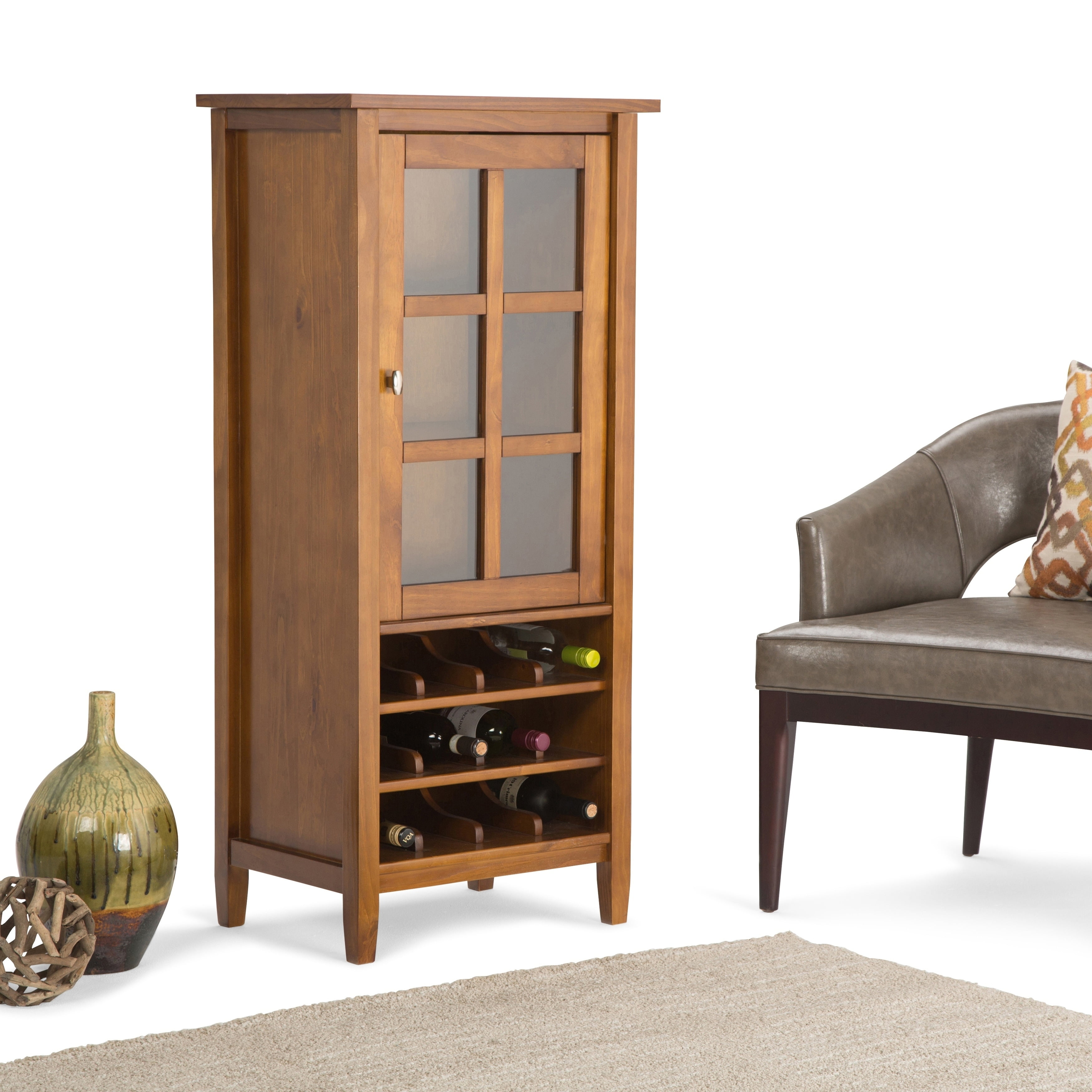 WyndenHall Norfolk 12-Bottle Solid Wood 23 inch Wide ...