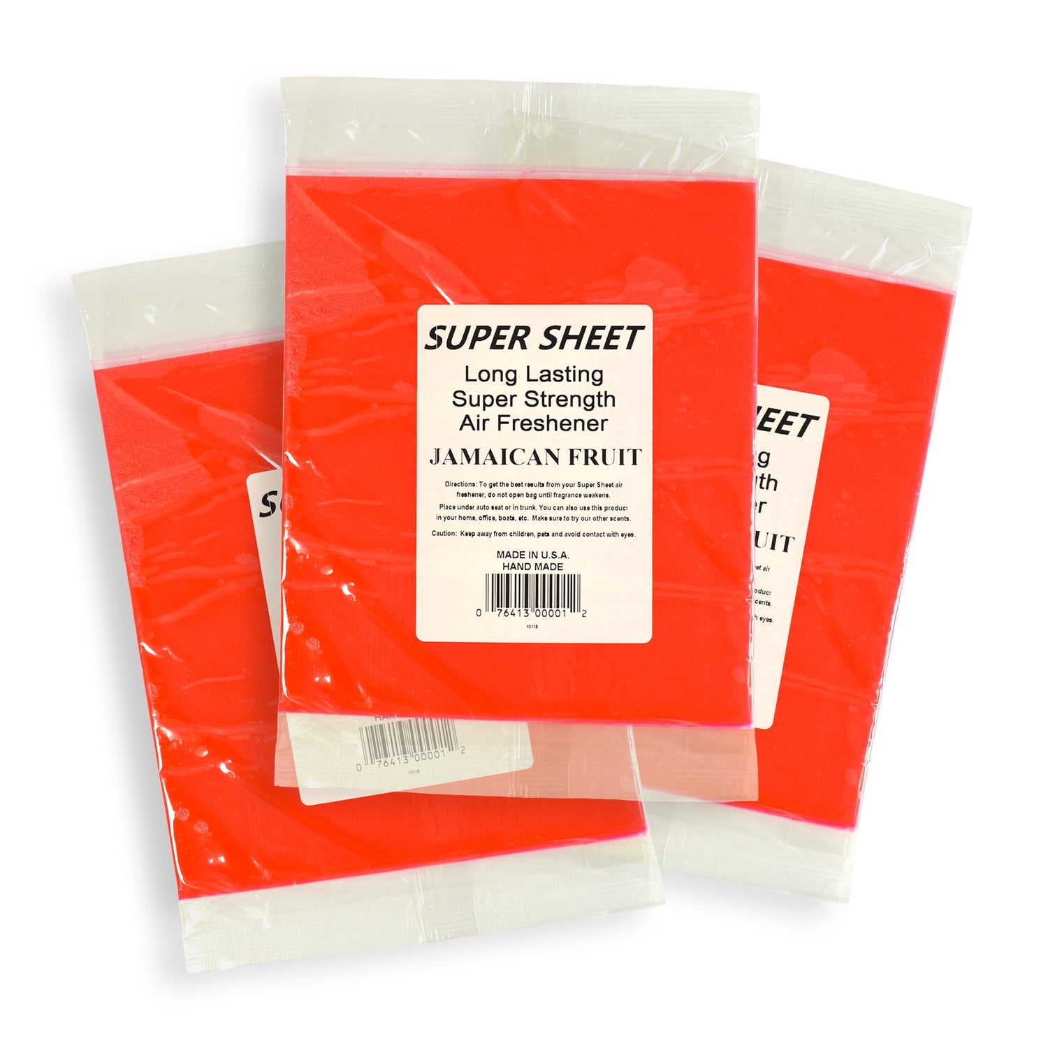 Super Sheet Large (8"x7") Under Seat Car Air Freshener, 3Pack