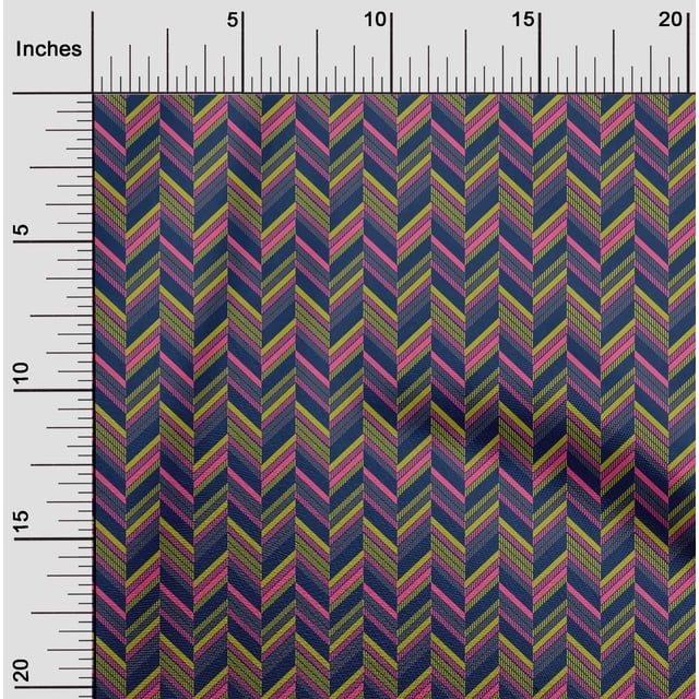 oneOone Cotton Silk Fabric Herringbone Geometric Decor Fabric Printed BTY 42 Inch Wide