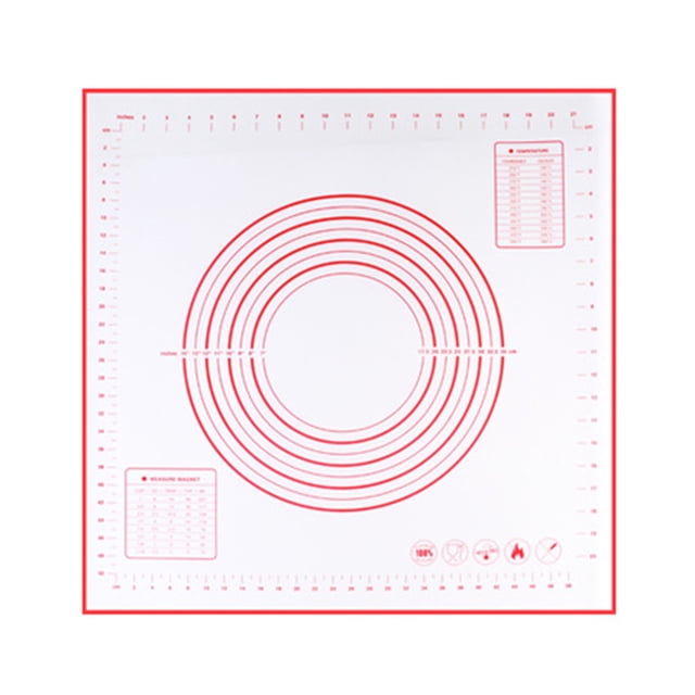 Silicone Making Baking Mat BBQ Mat with Clear Scale Design Washable Rotatable for Home Kitchen Daily Use