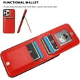 thumbnail image 4 of REQO Compatible with iPhone 14 Pro Max Case Wallet with Credit Card Holder, Flip Premium Leather Magnetic Clasp Kickstand Heavy Duty Protective Cover for iPhone 14 Pro Max 6.7 Inch (Red), 4 of 7